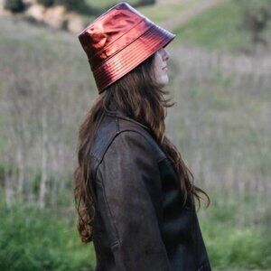 NEW | Wyeth x Anthropologie Rayne Bucket‎ Hat Red Bronze One Size